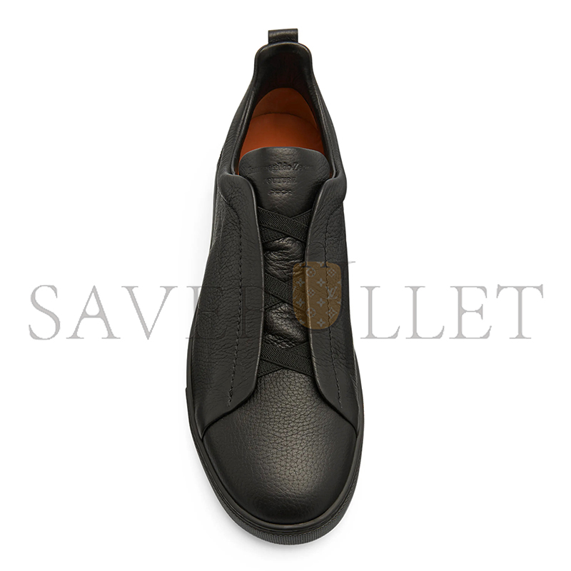 ZEGNA MEN'S TRIPLE STITCH DEERSKIN LEATHER SNEAKERS NMS21_N70T9